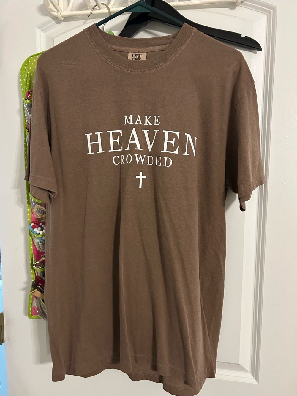 Comfort Colors Brown 'Make Heaven Crowded' Graphic Tee